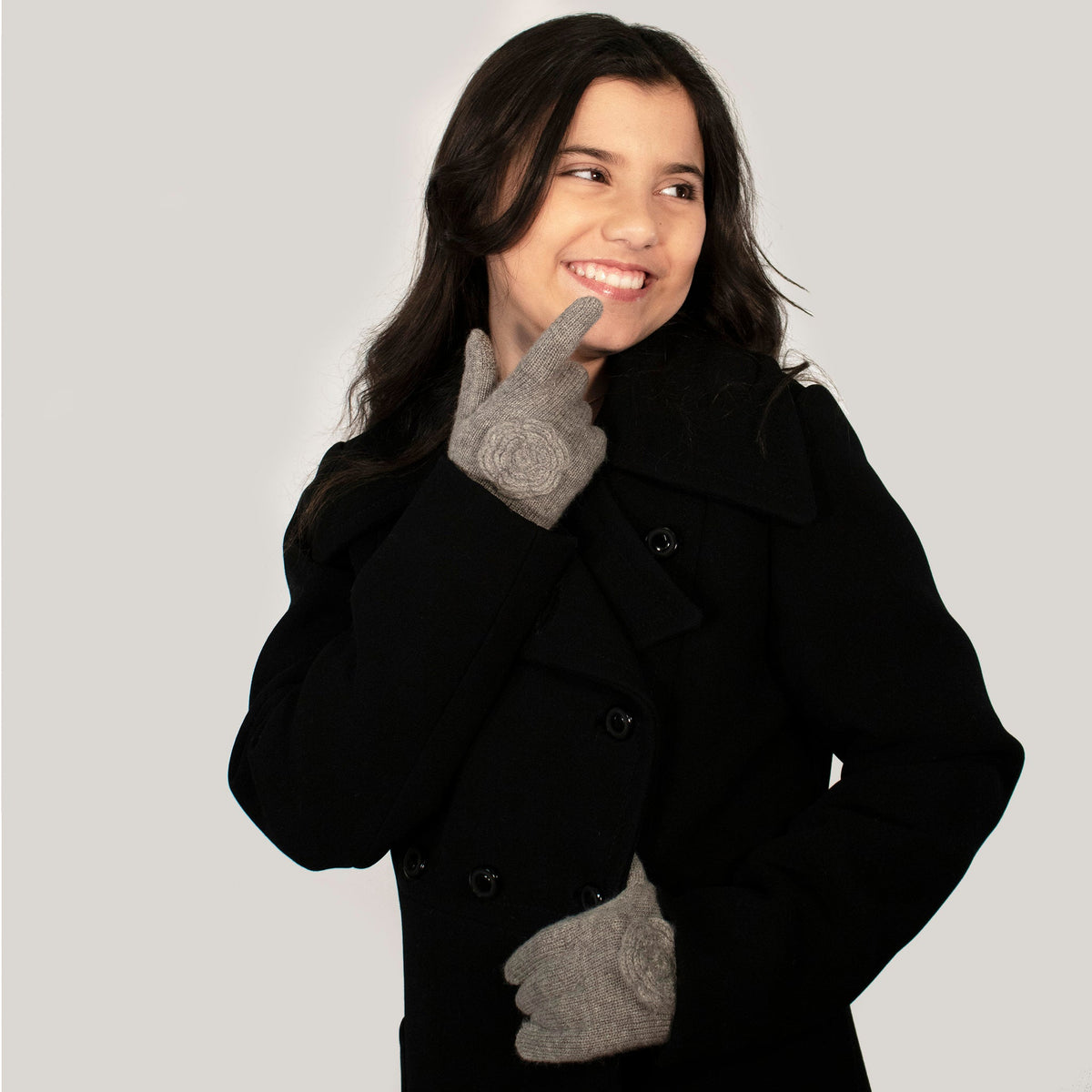 Guantes Táctiles Infantiles con Flor